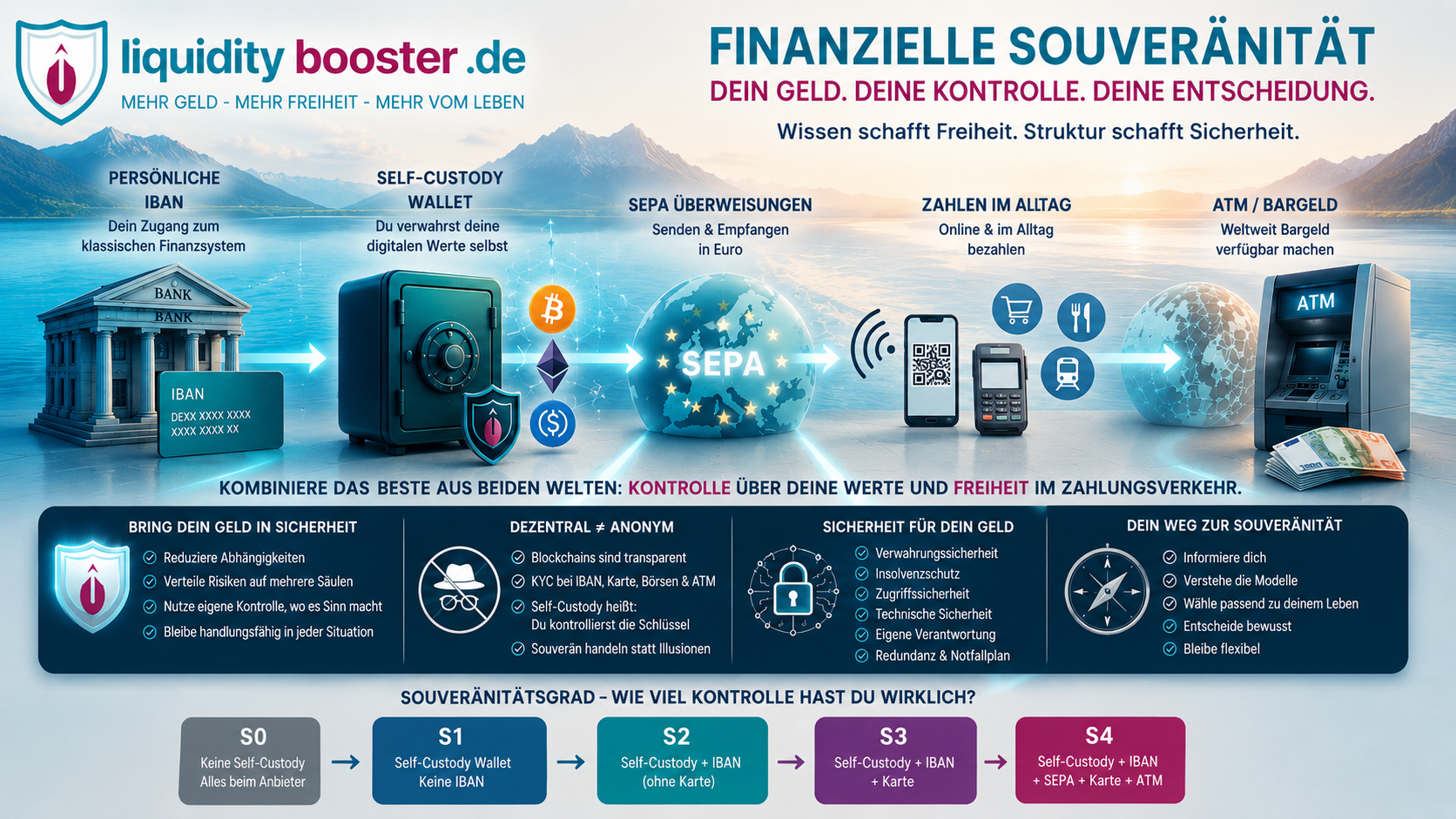 Finanzielle Souveränität – persönliche IBAN, Self-Custody, SEPA, Zahlungswege und Bargeldzugang